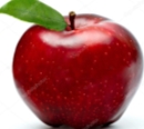 Спелый красное яблоко с зелеными листьями, изолированные на белом — стоковое фото